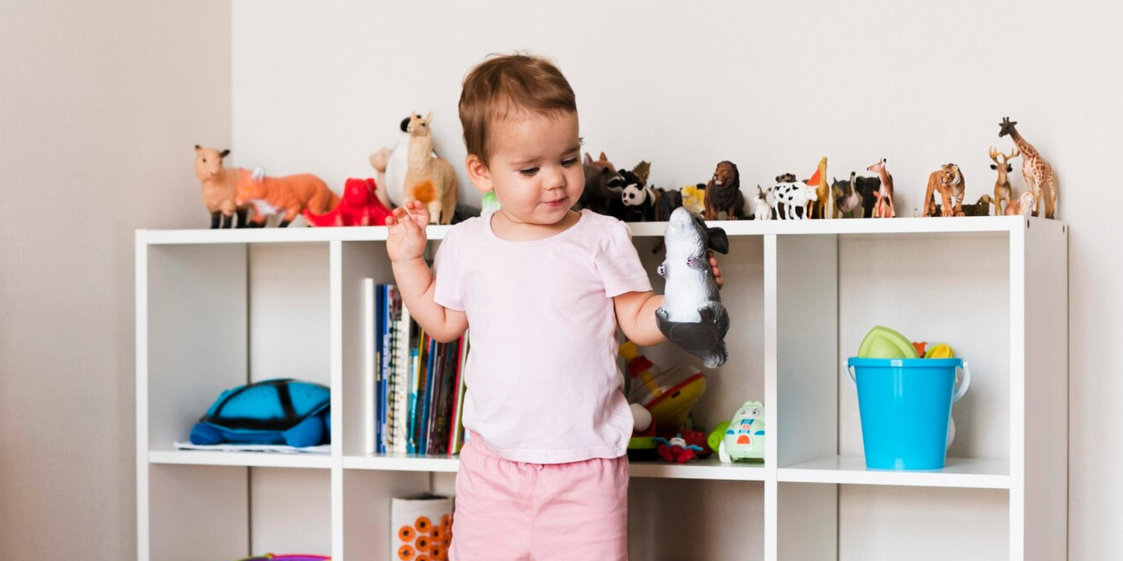 Organize and store your kids' toy collection neatly in bins, shelves, and creative storage solutions.