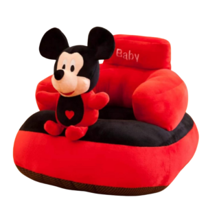 Soft Baby Plush Sofa Seat in Red - Lightweight, Portable, and Comfortable Chair for Babies and Kids